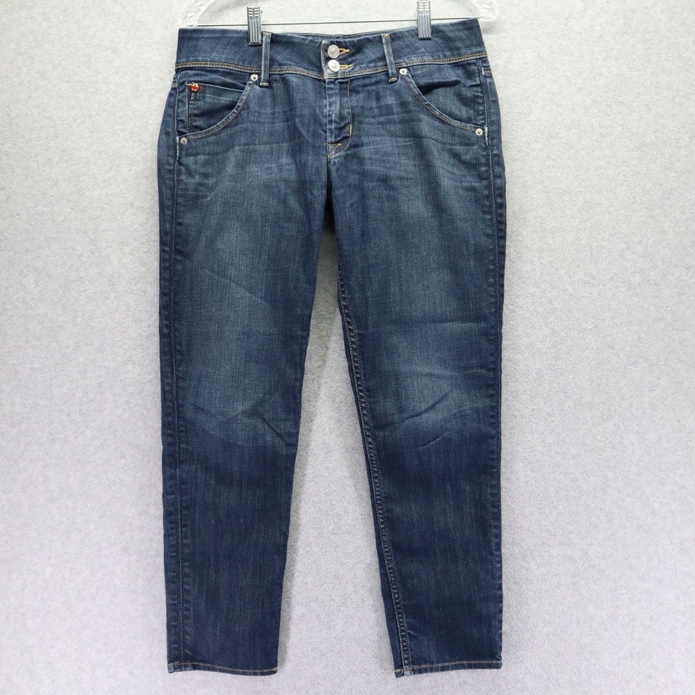 Hudson Jeans Womens 28 Collin Flap Skinny‎ Crop 5-Pocket Stretch Flex Denim Blue
